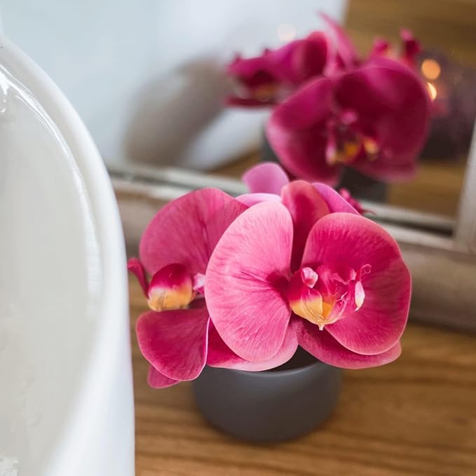 Mini Faux Phalaenopsis Potted Plant
